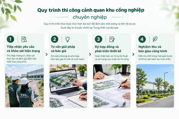 Quy trình thi công cảnh quan khu công nghiệp chuyên nghiệp