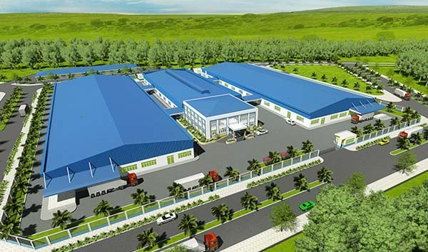 Mẫu thiết kế cây xanh xung quanh nhà máy
