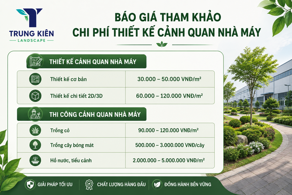 Chi phí cải tạo cảnh quan nhà máy 