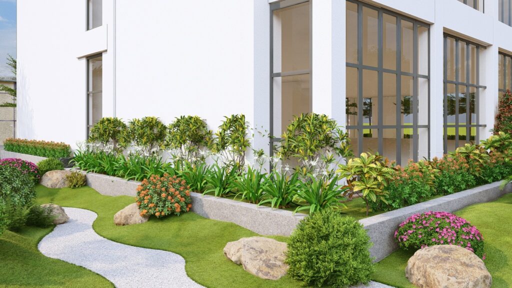 Phối cảnh bồn cây chân tường Phú Thịnh – TKL
