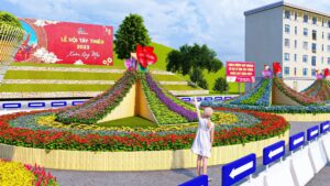 Thiết kế tiểu cảnh hoa lễ hội Tây Thiên 2023